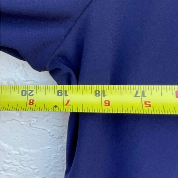 Susan Lawrence Womens Long Sleeve Semi See Through Top Blue Sz XL - Picture 3 of 8